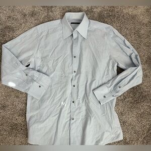 Gucci mens size 42/16.5 blue stripe dress shirt